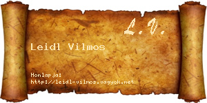 Leidl Vilmos névjegykártya
