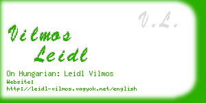 vilmos leidl business card